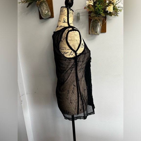 Vanity tank top mesh lace ruffle whimsical goth vampire witchy romantic fairy - Picture 4 of 10